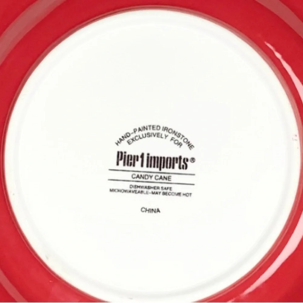 Pier 1 Candy Cane Salad Dessert Plates (2)